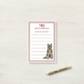 Aangepaste monogram Duitse herder kerstcadeau lijs Post-it® Notes (Op bureau)
