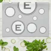 Aangepaste monogram E of om het even welke Initiaa Theedoek (Gevouwen)