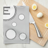 Aangepaste monogram E of om het even welke Initiaa Theedoek (Quarter Fold)