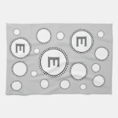 Aangepaste monogram E of om het even welke Initiaa Theedoek (Horizontaal)
