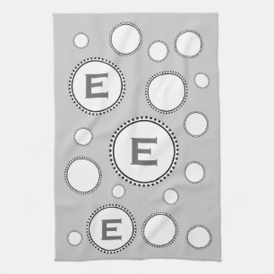 Aangepaste monogram E of om het even welke Initiaa Theedoek