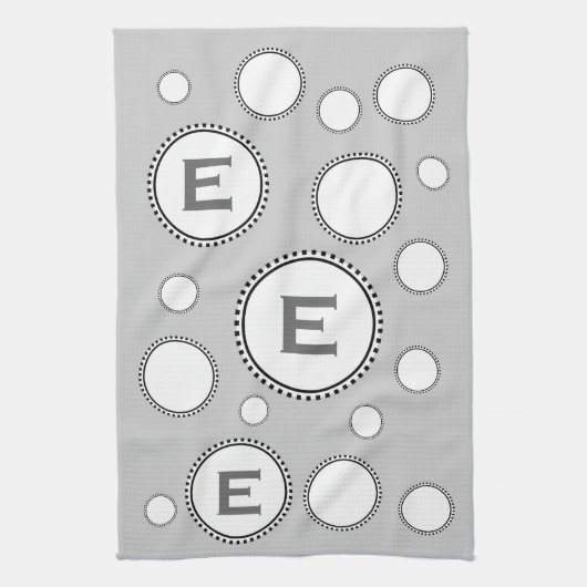 Aangepaste monogram E of om het even welke Initiaa Theedoek (Verticaal)