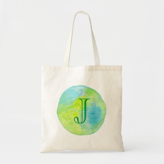 Aangepaste Monogram Earth Environment Card Canvas  Tote Bag (Voorkant)