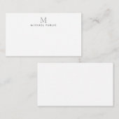 Aangepaste Monogram Eenvoudige Template Modern Notitiekaartje (Voorkant / Achterkant)