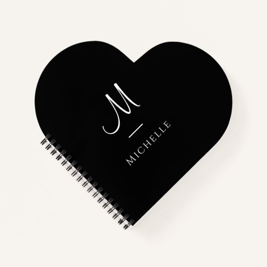 Aangepaste monogram eerste letter elegante sjabloo notitieboek (Voorkant)