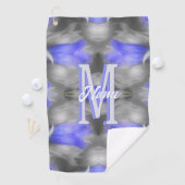 Aangepaste monogram eerste letter naam bloem kunst golfhanddoek (Insitu)