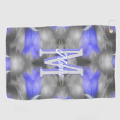 Aangepaste monogram eerste letter naam bloem kunst golfhanddoek (Horizontaal)