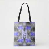 Aangepaste monogram eerste letter naam bloem kunst tote bag (Voorkant)