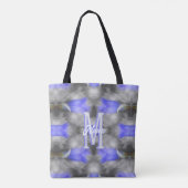 Aangepaste monogram eerste letter naam bloem kunst tote bag (Achterkant)