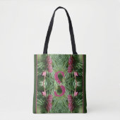 Aangepaste monogram eerste letter naam dennenappel tote bag (Voorkant)
