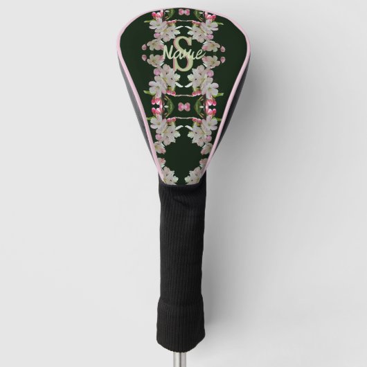Aangepaste monogram eerste letter naam lente bloes golfheadcover (Voorkant)