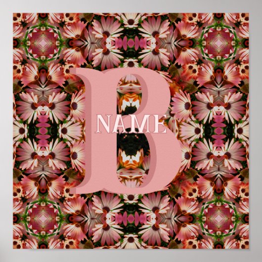 Aangepaste monogram eerste letter naam madelief bl poster (Voorkant)