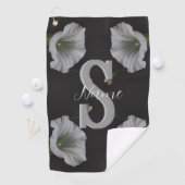 Aangepaste monogram eerste letter naam Morning Glo Golfhanddoek (Insitu)