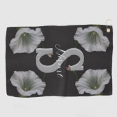 Aangepaste monogram eerste letter naam Morning Glo Golfhanddoek (Horizontaal)
