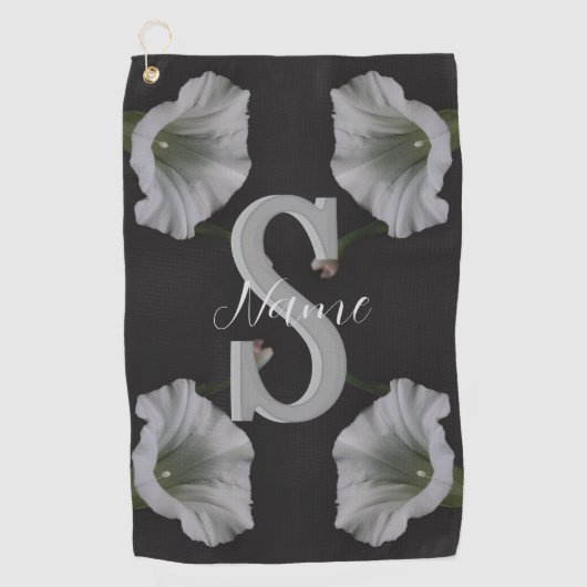 Aangepaste monogram eerste letter naam Morning Glo Golfhanddoek (Voorkant)