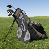 Aangepaste monogram eerste letter naam Morning Glo Golfhanddoek (Groen)