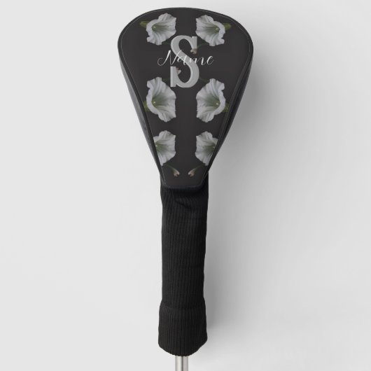 Aangepaste monogram eerste letter naam Morning Glo Golfheadcover (Voorkant)