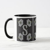Aangepaste monogram eerste letter naam Morning Glo Mok (Links)