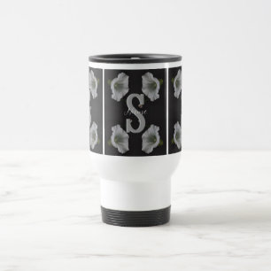 Aangepaste monogram eerste letter naam Morning Glo Reisbeker