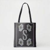 Aangepaste monogram eerste letter naam Morning Glo Tote Bag (Voorkant)