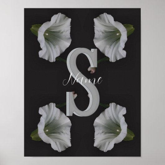 Aangepaste monogram eerste letter naam ochtendglor poster (Voorkant)
