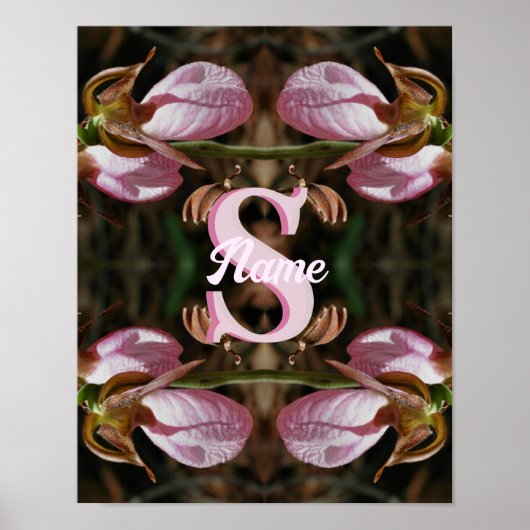 Aangepaste monogram eerste letter naam Vrouwenscho Poster (Voorkant)