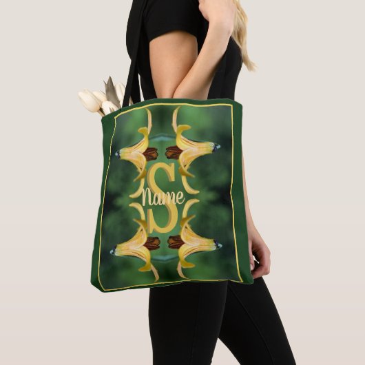 Aangepaste monogram eerste letter naam wilde lelie tote bag (Dichtbij)