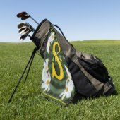 Aangepaste monogram eerste letter naam witte madel golfhanddoek (Groen)