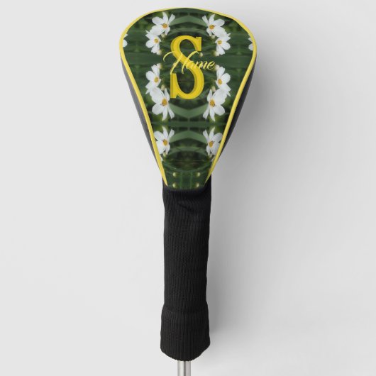 Aangepaste monogram eerste letter naam witte madel golfheadcover (Voorkant)