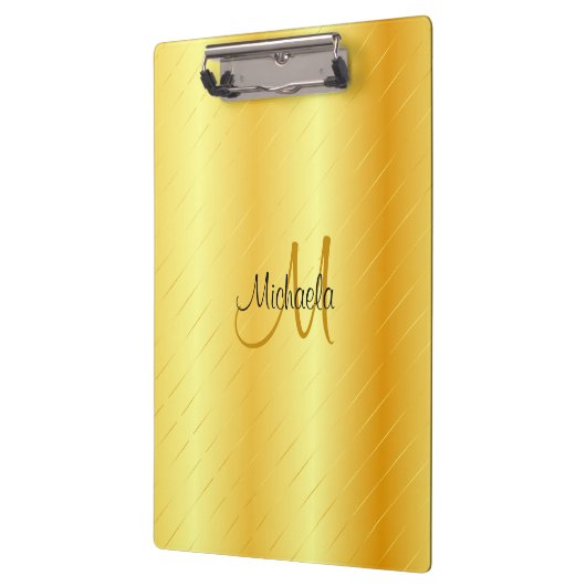 Aangepaste monogram Elegant Gold Kijk Sjabloon Klembord (Links)