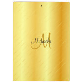 Aangepaste monogram Elegant Gold Kijk Sjabloon Klembord (Achterkant)