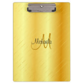 Aangepaste monogram Elegant Gold Kijk Sjabloon Klembord (Voorkant)