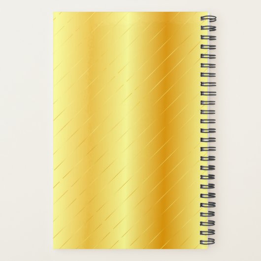 Aangepaste monogram Elegant Gold Kijk Sjabloon Planner (Achterkant)