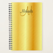 Aangepaste monogram Elegant Gold Kijk Sjabloon Planner (Voorkant)