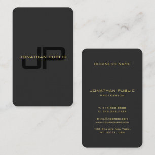 Aangepaste Monogram Elegante Faux Gold Verticale O Visitekaartje