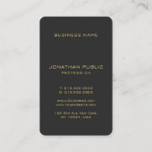 Aangepaste Monogram Elegante Faux Gold Verticale O Visitekaartje (Achterkant)