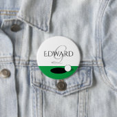 Aangepaste monogram elegante golfspelknoppen ronde button 7,6 cm (In situ)