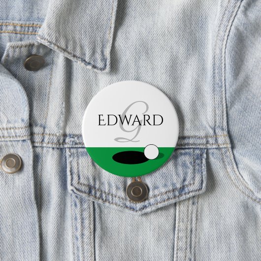 Aangepaste monogram elegante golfspelknoppen ronde button 7,6 cm (In situ)