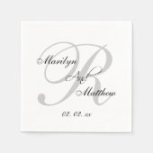 Aangepaste Monogram Elegante Trouwpapier Servetten (Voorkant)