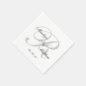 Aangepaste Monogram Elegante Trouwpapier Servetten (Hoek)