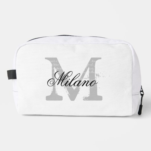 Aangepaste monogram elegante typografie toilettas toilettasje (Voorkant)