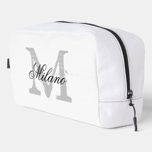 Aangepaste monogram elegante typografie toilettas toilettasje (Rechterhoek)