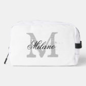 Aangepaste monogram elegante typografie toilettas toilettasje (Achterkant)
