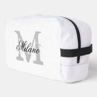 Aangepaste monogram elegante typografie toilettas