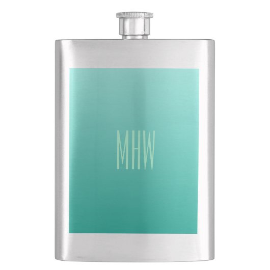 Aangepaste monogram Emerald Gradient Heupfles (Voorkant)