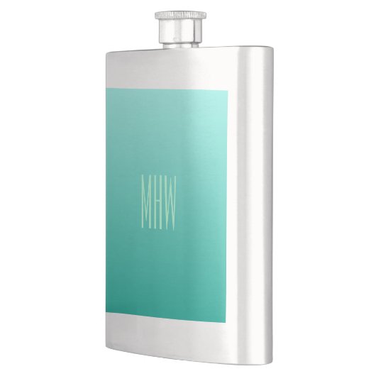 Aangepaste monogram Emerald Gradient Heupfles (Links)