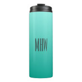 Aangepaste monogram Emerald Gradient-tumbler Thermosbeker (Voorkant)
