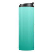 Aangepaste monogram Emerald Gradient-tumbler Thermosbeker (Gedraaid links)