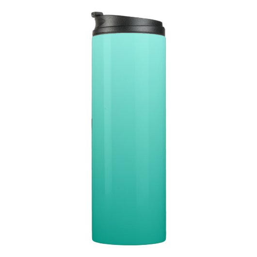 Aangepaste monogram Emerald Gradient-tumbler Thermosbeker (Geroteerd rechts)