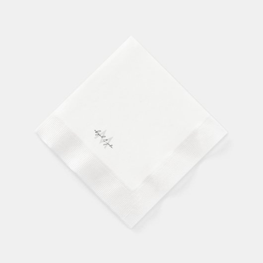 Aangepaste monogram en gecombineerde namen bruilof servet (Hoek)